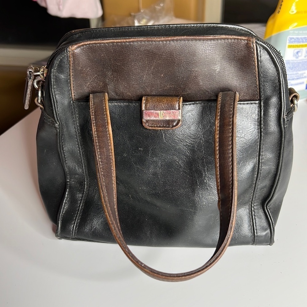 Liz Claiborne Vintage 80’s Crossbody Brown/Black Purse - Picture 1 of 11